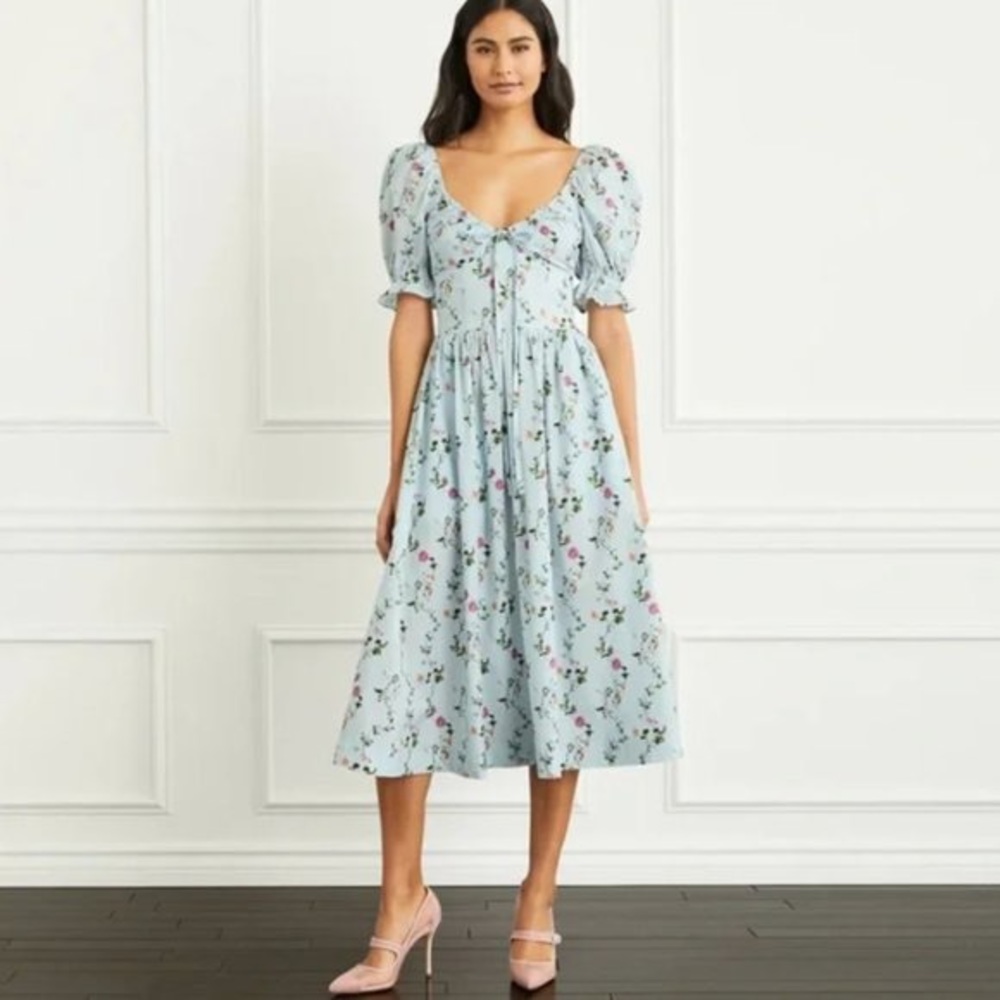 Hill House Home Pond Floral Ophelia Dress in Pond Floral, Size Small